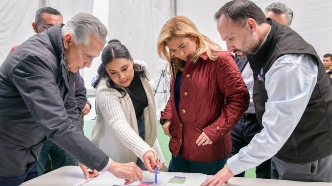 Maru Campos recorre el Centro de Atención a Migrantes instalado en Ciudad Juárez