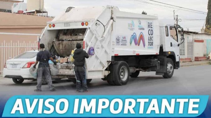 Informa Municipio que servicio de recolección de basura será normal el próximo lunes 3 de febrero