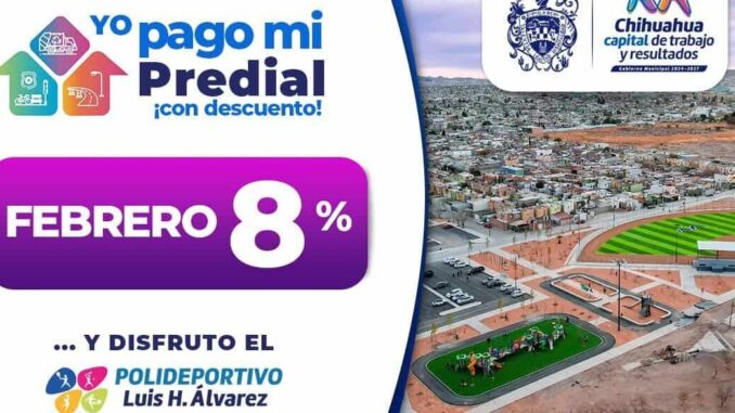 Paga tu predial con el 8% de descuento en febrero