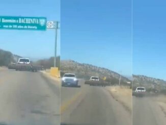 Captan a conductor en carretera a Bachíniva derribando señales con maquinaria agrícola