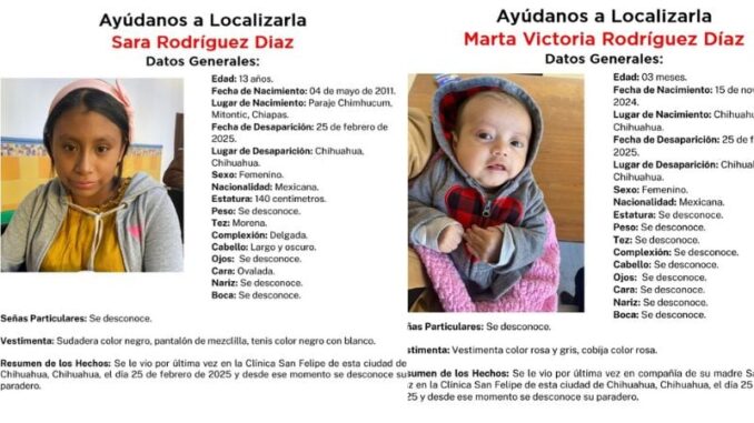 Sigue la búsqueda de madre jovencita y su bebé, desaparecidas en la capital