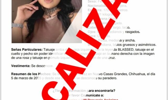 Localiza FEM a mujer con reporte de ausencia en Nuevo Casas Grandes