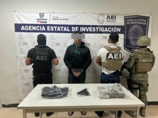 Detiene AEI a masculino en posesión de arma de fuego y droga en Cd. Juárez