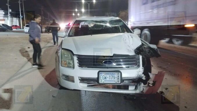 Motociclista resulta lesionado tras accidente en la carretera Aldama-Chihuahua