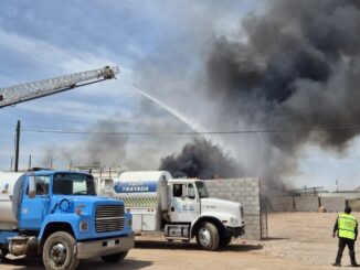 Controlan bomberos incendio en fábrica de tarimas