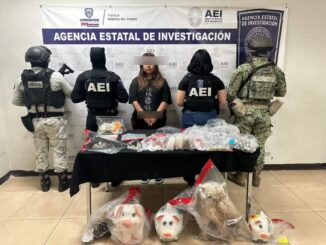 Detienen a mujer por posesión de drogas, armas de fuego, cartuchos y dinero
