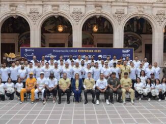 Maru Campos acompaña a Dorados de Chihuahua en la presentación de la temporada 2025 de la LMB