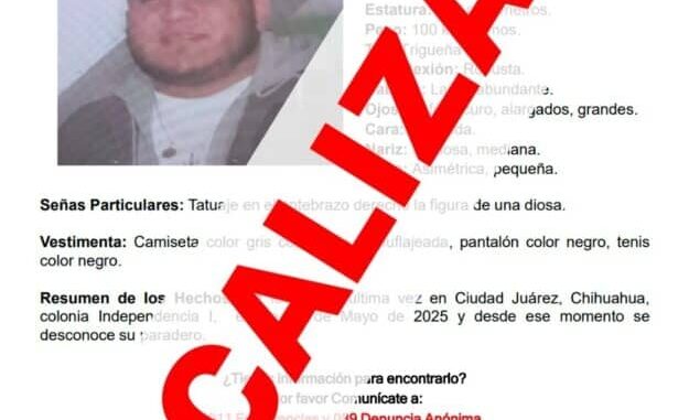 Localizan sano y salvo a hombre con reporte de ausencia en Juárez